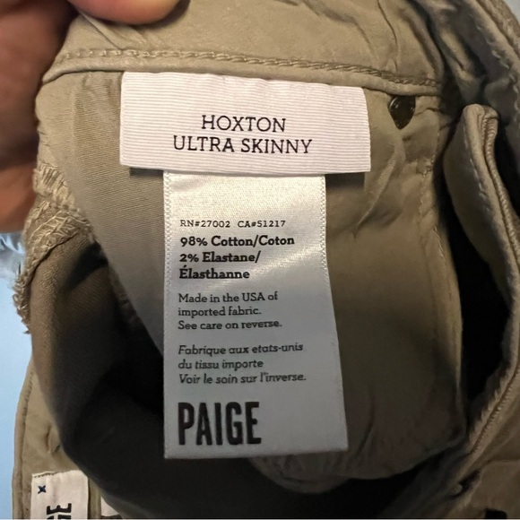 PAIGE HOXTON ULTRA SKINNY JEANS with ankle zippers in brown beige women’s 28 - Picture 12 of 13